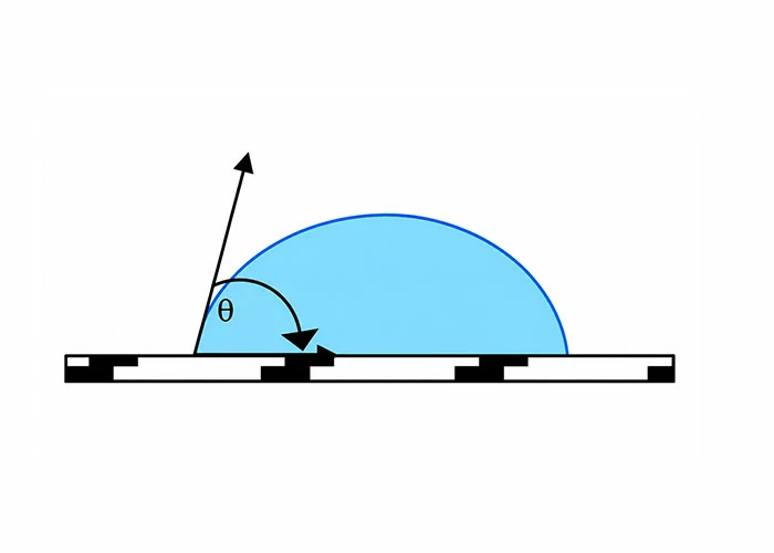 Conventional glass coating contact angle