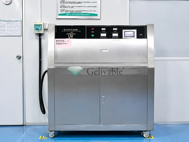 Anti-UV ink accelerated aging test for printed glass