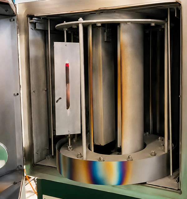Gold silver and copper thin film coating reference on glass