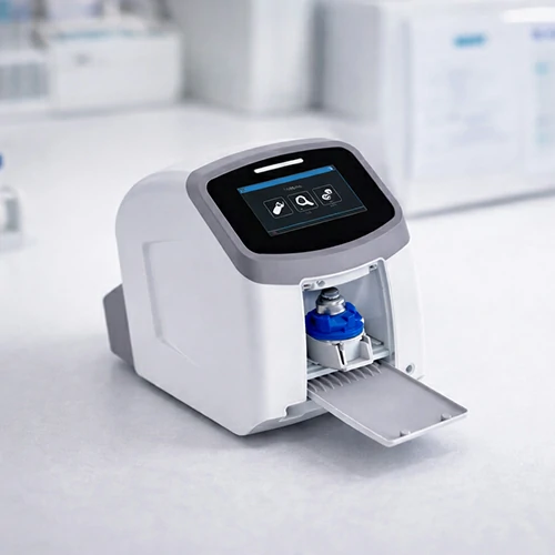 Medical testing instrument with custom Corning Gorilla Glass protective display cover