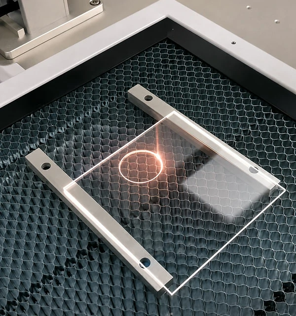 Laser engraving and marking process reference for glass