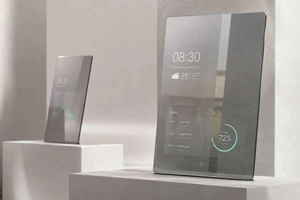 Mirror-coated glass for smart appliance displays