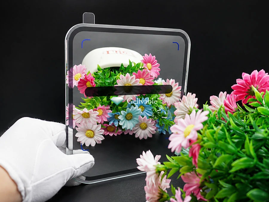 Mirror-coated glass with reflective display surface