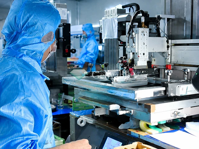 Semi-automatic silk-screen printing on custom glass panels