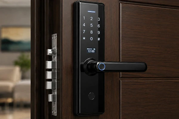 Stepped glass for smart door locks and access control panels