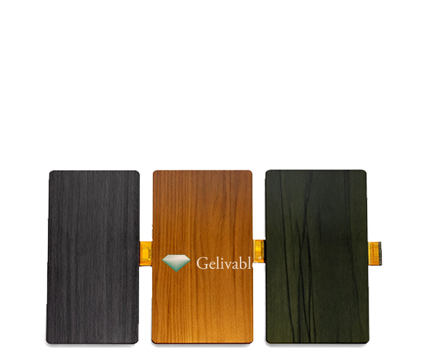 Wood-grain concealed display feature
