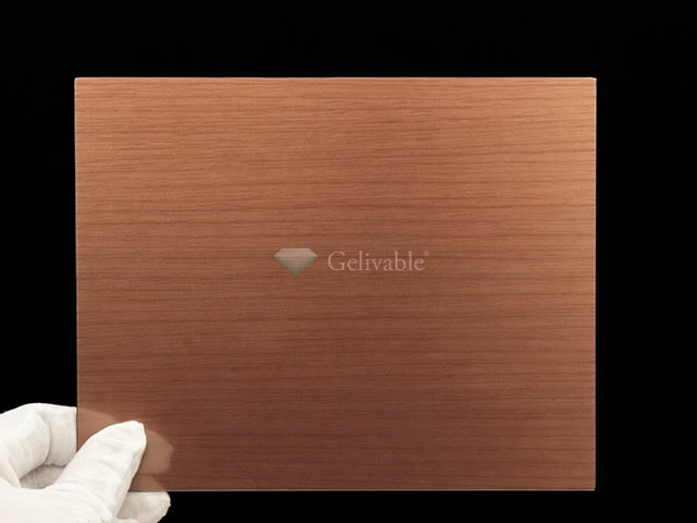 Wood-grain glass concealed display showing natural wood appearance when off and display content when activated